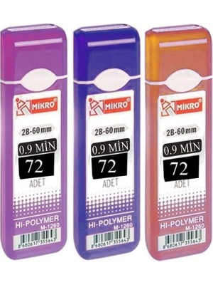 Aydogan's Kalem Ucu 72 Li 0.9 mm 2b 3 Paket Çoklu Versatil Kalem Uç Mekanik Uçlu Otomatik Kurşun Mikro Kalem Ucu 60 mm Yumuşak