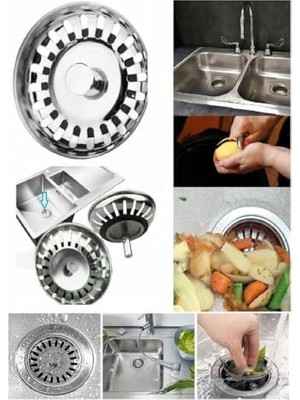 Aydogan's Çöpmak Paslanmaz Çelik Sifon Süzgeci 8 cm Lavabo Evye Süzgeci Lavabo Gider Süzgeci