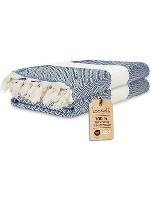 Aydogan's 2'li Paket -%100 Pamuk Peştamal 100X180 Cm, Havuz ve Plaj Havlusu, Spor Havlusu, Hızlı Kurur ve Koku Yapmaz, Eci, Hafif ve Kompakt, Gök Mavisi