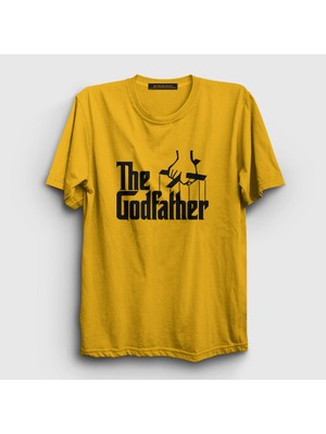 Presmono Unisex Sarı Logo Film Baba The Godfather T-Shirt