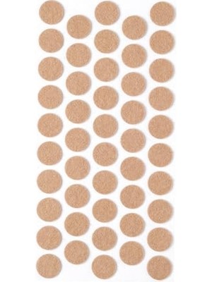 Aydogan's Kahverengi 48 Adet Yapışkanlı Sandalye, Masa, Koltuk Altı Parke Koruma Keçesi, Yuvarlak, 2 cm