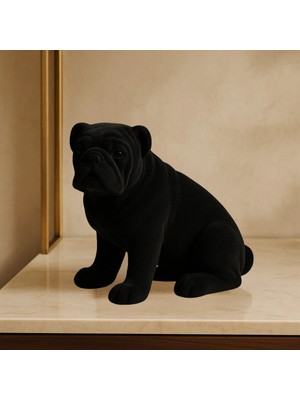 Moontime Alaçatı Bulldog C Masaüstü Dekor Biblo 27,5X18X22,5CM 1 Adet Kadife Dokulu Obje Poliresin Home Exclusive