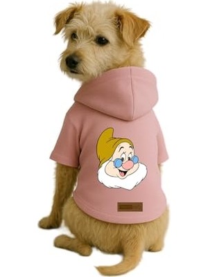 Aydogan's Baskılı Içi Polarlı Köpek ve Kedi Kıyafeti & Elbisesi - Pembe Renk Kapüşonlu Hoodie B1452, S