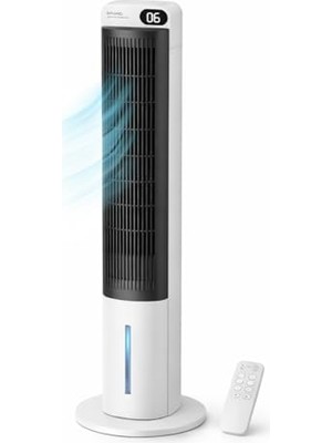 Aydogan's Ev Tipi Kule Tipi Vantilatör & Soğutucu – 70W Güçlü Hava Akışı, 3 Kademe Hız, 3l Su Tanklı Nemlendirici, 24 Saat Zamanlayıcı, Sessiz Çalışma (29 Db), Uzaktan Kumandalı, LCD Ekranlı