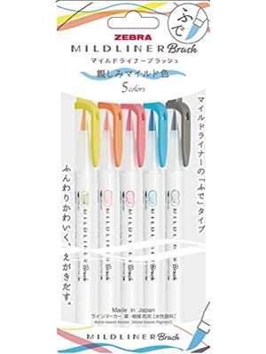 Aydogan's Zebra Mıldlıner Brush Pen N-5c-N Set