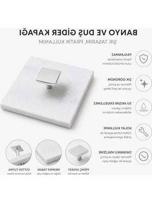 Odea Doğal Mermer Gider Kapağı, Kare Tasarım ve 10X10 cm Ölçülerinde