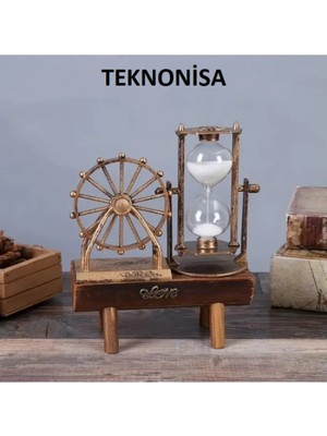 Moontime Alaçatı Nortaljik Değirmen Yeni Kum Saati, Zaman Ölçer, Dekoratif Biblo