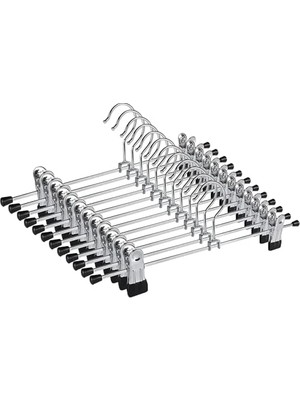 Aydogan's Orret Home 5’li Metal Pantolon ve Etek Askısı – 360° Dönebilen Kancalı, Ayarlanabilir Çoklu Askı, Dolap Içi Yer Tasarruflu Elbise Askısı, Pantolon, Etek, Şal, Çorap Düzenleyici Set (30 Cm)