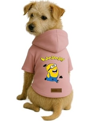 Aydogan's Baskılı Içi Polarlı Köpek ve Kedi Kıyafeti & Elbisesi - Pembe Renk Kapüşonlu Hoodie B2FF3, S