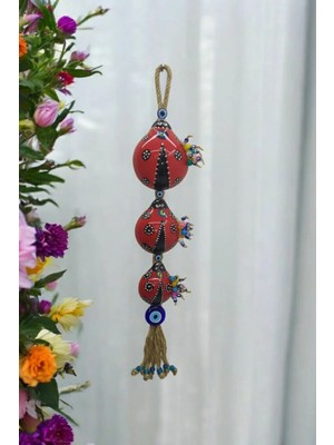 Moontime Alaçatı Kırmızı Uğur Böceği Duvar Süsü, Dekoratif Bahçe, Balkon Süsü ve Nazar Boncuğu 58CM
