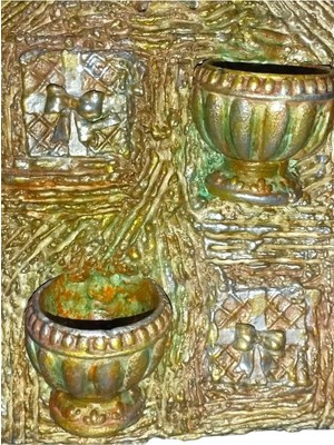Moontime Alaçatı Çiçekli Altın Çiçek Balkon Duvar Süsü Hediyelik ve Dekoratif Obje