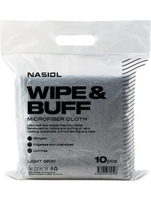 Odea Nasiol Wipe&buff Mikrofiber Seramik Kaplama Uygulama Bezi 10'lu Paket, Tüy Bırakmaz Detailing Bez, Çift Taraflı Araç Içi Dışı Bakım,temizleme,açık Gri