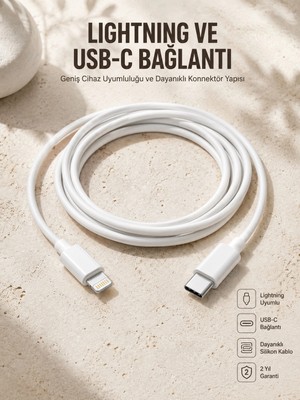 Shopwave Type-C Ligtning 30W Ios Şarj Kablosu Hızlı Şarj Kablosu