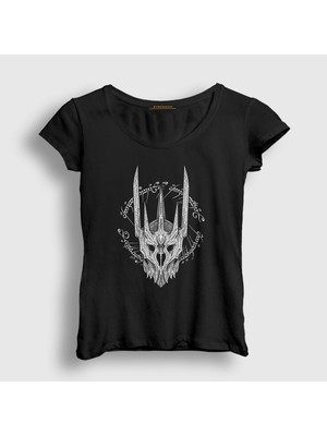 Presmono Kadın Siyah Sauron Yüzüklerin Efendisi The Lord Of The Rings T-Shirt