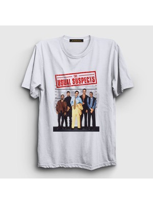 Presmono Unisex Beyaz Cover Film The Usual Suspects T-Shirt