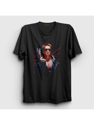 Presmono Unisex Siyah Arnold Schwarzenegger Film The Terminator T-Shirt