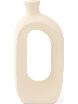 Moontime Alaçatı Yedi Home & Decor Doha Vazo - Krem - 25 cm