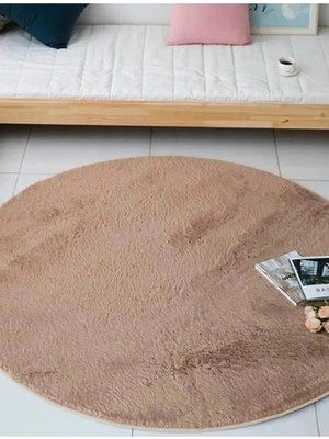 Moontime Alaçatı Sürpriz Ev Tekstil Yuvarlak Vizon Post Peluş Yıkanabilir Halı