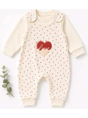 Lino Baby Pembe Kalp Desenli Kız Bebek 2'li Alt Üst Takım