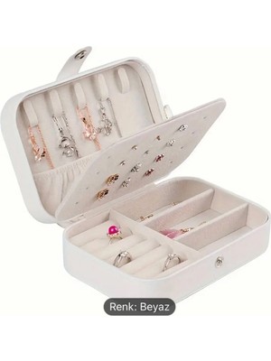Moontime Alaçatı Beyaz Büyük Boy Deri Takı Kutusu/ Takı Çantası/organizer/takı Düzenleyici