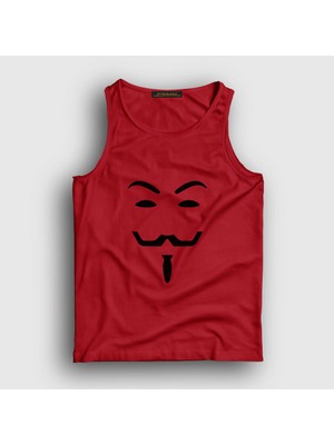 Presmono Unisex Kırmızı Mask Film V For Vendetta Atlet