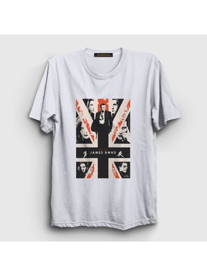 Presmono Unisex Beyaz Daniel Craig Film James Bond T-Shirt