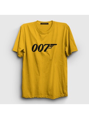 Presmono Unisex Sarı Logo 007 Film James Bond T-Shirt