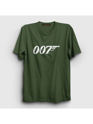 Presmono Unisex Haki Logo 007 Film James Bond T-Shirt