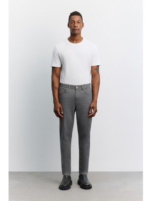 AVVA Erkek Gri Eskitme Yıkamalı Pamuklu Elastan Comfort Slim Fit Jean Pantolon A62Y3532