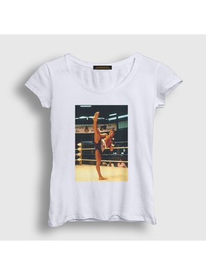 Presmono Kadın Beyaz Kickboxer Film Jean Claude Van Damme T-Shirt