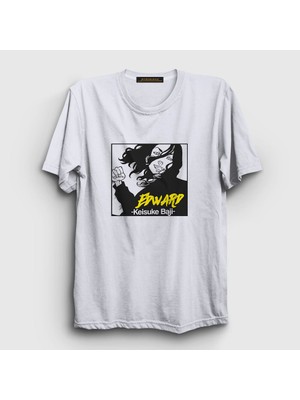 Presmono Unisex Beyaz Edward Baji Keisuke Anime Tokyo Revengers T-Shirt