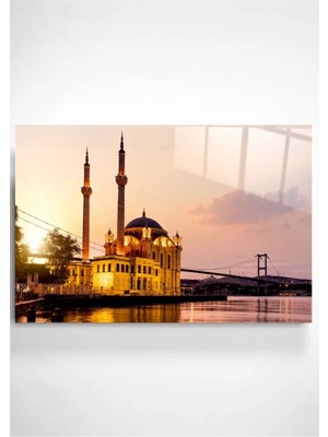 Moontime Alaçatı Büyük Mecidiye Camii Cam Tablo, Dekoratif Cam Tablo