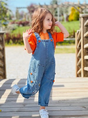 Moontime Alaçatı Unisex Çocuk Salopet ve Tişört
