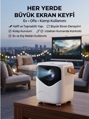 Akıllı Bayi Projeksiyon Cihazı Film Dizi Oyun Wifi Destekli