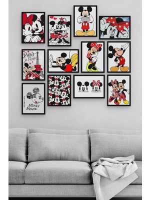 Moontime Alaçatı Mickey Mouse 12 Parça Ahşap Mdf Tablo ZLLTB276