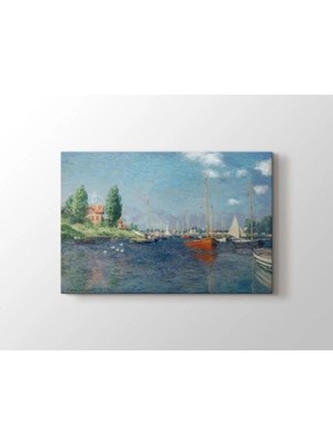 Moontime Alaçatı Claude Monet - Red Boats At Argenteuil Tablo 50 x 70 cm