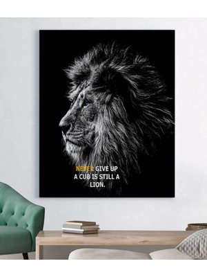 Moontime Alaçatı Aslan Motivasyon Kanvas Tablo