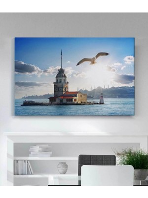 Moontime Alaçatı Kız Kulesi Manzara Kanvas Tablo