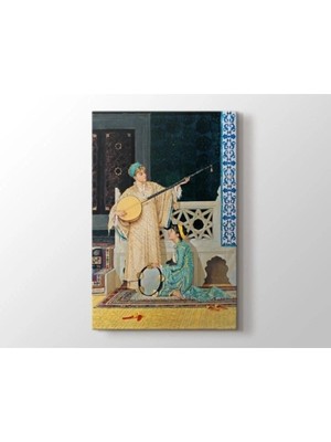 Moontime Alaçatı Osman Hamdi Bey - Iki Müzisyen Kadın Tablo 40 x 30 cm