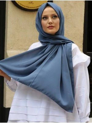 Moontime Alaçatı Kadın Pastel Indigo Medine Ipeği Şal