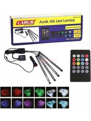 Moontime Alaçatı Tiger Marketing Ayak Altı LED Lamba Uzaktan Kumandalı 12V 4'lü 12 LED