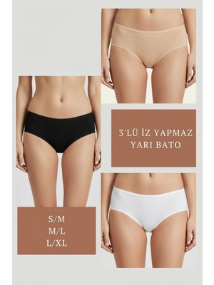 Hace Bazaar 3lü Set Külot-Siyah-Beyaz-Ten DOR2850