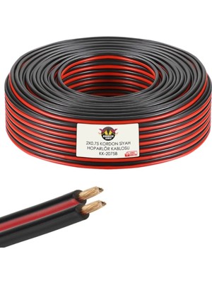 Moontime Alaçatı Yıltech Siyah Kordon 2X0.75MM 100 Metre Garantili Yüksek Kalite Cca Kablo Hoparlör Kablo Zayıf Akım