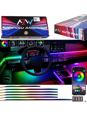 Moontime Alaçatı Volvo 760 Uyumlu 64 Renk 210 Mod Animasyonlu Araç Içi Ambiyans LED Aydınlatma Ags