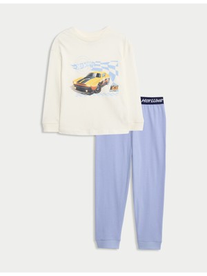 Marks & Spencer Saf Pamuklu Hot Wheels Pijama Takımı (2–8 Yaş)