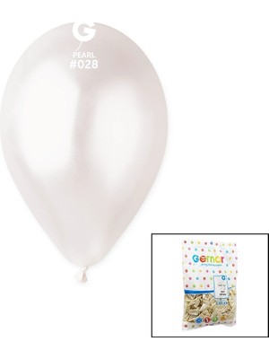 Hsc Bilişim GM-110-28 Metalik - Beyaz Balon 11&amp;apos;&amp;apos; - 28CM - 100 Parça BX40