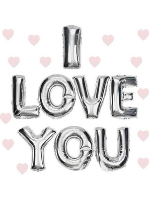Hsc Bilişim I Love You Folyo Balon Gümüş Renk 35 cm BX40