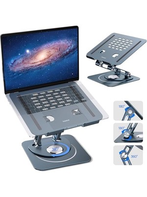 Aydogan's Baseus Ayarlanabilir Dizüstü Bilgisayar Standı, 360 Derece Dönebilen Ayarlanabilir Dizüstü Bilgisayar Standı (Üç Katlı Versiyon) MacBook Air Pro, Dell Xps, Hp Vb. Için Ergonomik Katlanabilir Stand