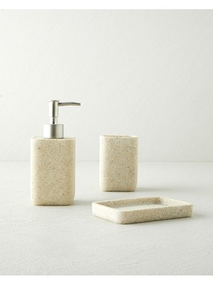 English Home Clave Polyresin 3'lü Banyo Seti Bej