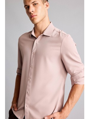DeFacto Ultra Yumuşak Slim Fit Uzun Kollu Gömlek F8642AX26AU